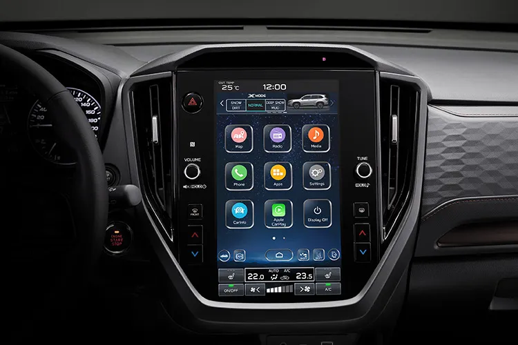 Središnji zaslon Subaru Forestera s personaliziranim postavkama vozila